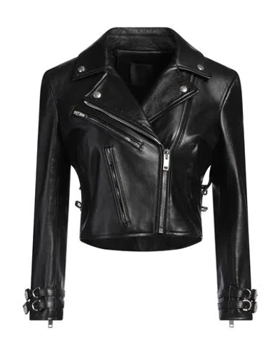 Givenchy Woman Jacket Black Size 8 Lambskin