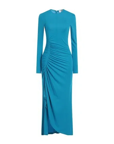 Givenchy Long-sleeve Draped Maxi Dress In Blue