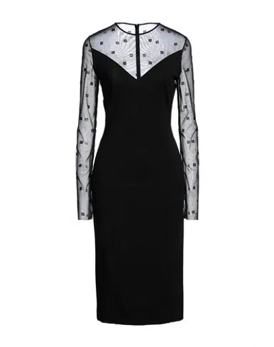 Givenchy Bi-material Dress With 4g Motif In Black