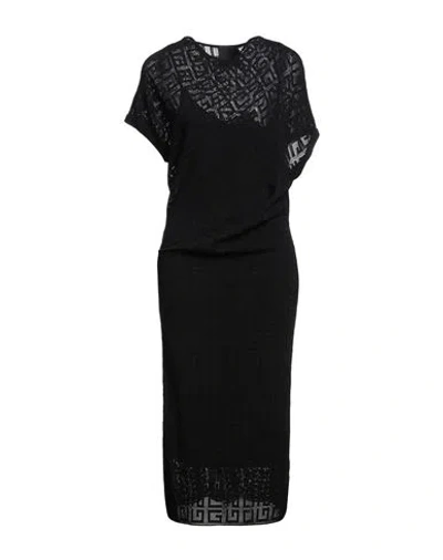 Givenchy 4g Jacquard Draped Midi Dress In Black