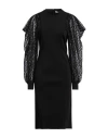 Givenchy Woman Midi Dress Black Size S Viscose, Polyamide, Elastane, Cotton, Polyester In Black