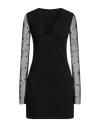 Givenchy Logo Embroidered Mesh And Jersey Minidress In Black