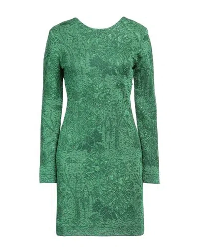 Givenchy Woman Mini Dress Green Size S Viscose, Metallic Polyester, Polyester, Polyamide