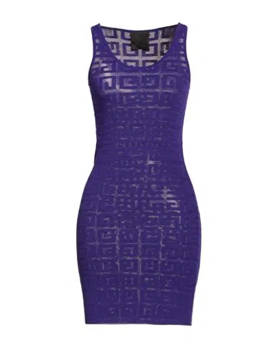 Givenchy Woman Mini Dress Purple Size Xs Viscose, Polyamide, Polyester, Elastane In Black