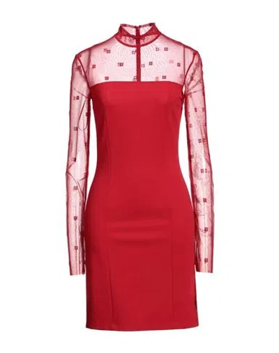 GIVENCHY GIVENCHY WOMAN MINI DRESS RED SIZE 8 VISCOSE, POLYAMIDE, ELASTANE