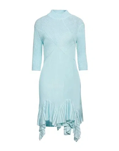 GIVENCHY GIVENCHY WOMAN MINI DRESS SKY BLUE SIZE M VISCOSE, POLYAMIDE, POLYESTER, ELASTANE