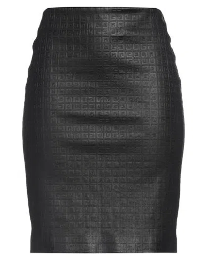 Givenchy Woman Mini Skirt Black Size 6 Lambskin, Elastane