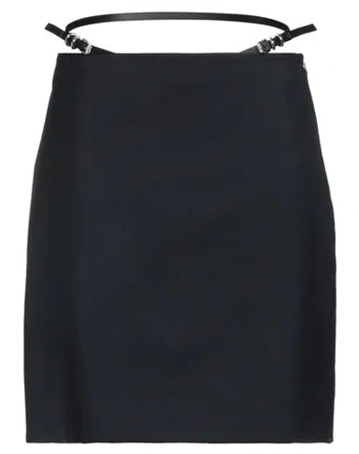 Givenchy Woman Mini Skirt Navy Size 8 Wool, Mohair Wool In Blue