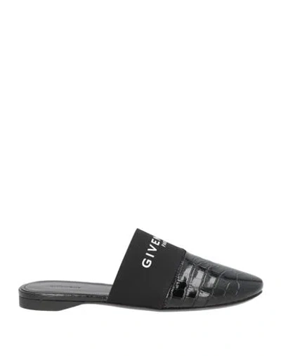 Givenchy Woman Mules & Clogs Black Size 5 Calfskin, Textile Fibers In Multi