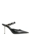 Givenchy Open Back Pointed Toe Sandals With Textured Heel In Black