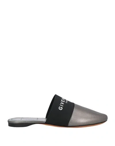 Givenchy Woman Mules & Clogs Lead Size 5 Lambskin In Grey
