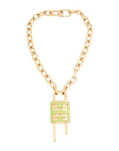 Givenchy Woman Necklace Light Green Size - Brass In Gold