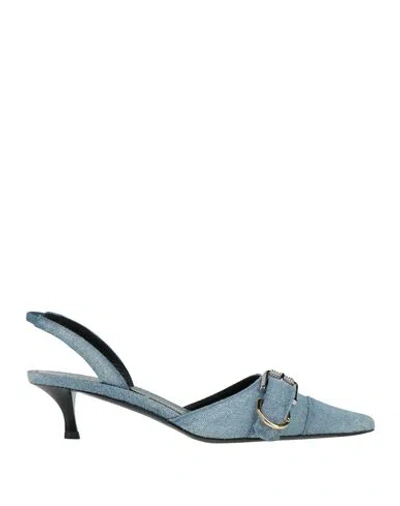 Givenchy Woman Pumps Blue Size 8 Textile Fibers
