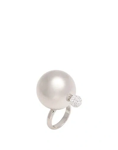 Givenchy Woman Ring Silver Size 6.75 Brass
