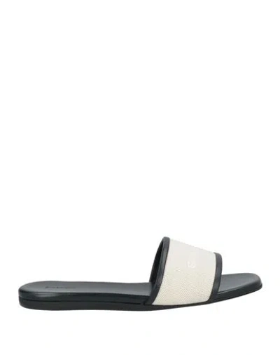 GIVENCHY GIVENCHY WOMAN SANDALS BEIGE SIZE 7.5 COTTON, LINEN, POLYURETHANE