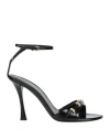 Givenchy Stitch Leather Sandals In Black