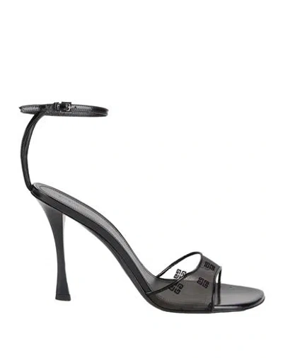 Givenchy Black Stitch 4g Mesh Heeled Sandals In 001-black