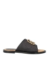 Givenchy 4g Liquid Raffia Slides In Black