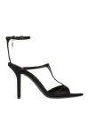 GIVENCHY GIVENCHY WOMAN SANDALS BLACK SIZE 8 TEXTILE FIBERS