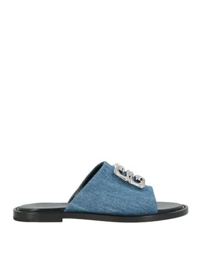 Givenchy Woman Sandals Blue Size 5 Textile Fibers