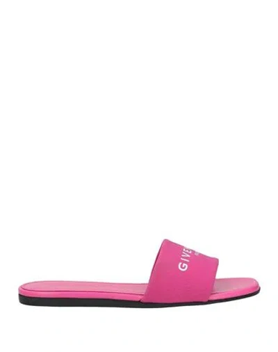 Givenchy Woman Sandals Fuchsia Size 6 Cotton In Pink