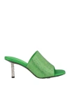 Givenchy G Cube Satin Flat Sandals With Strass In Green