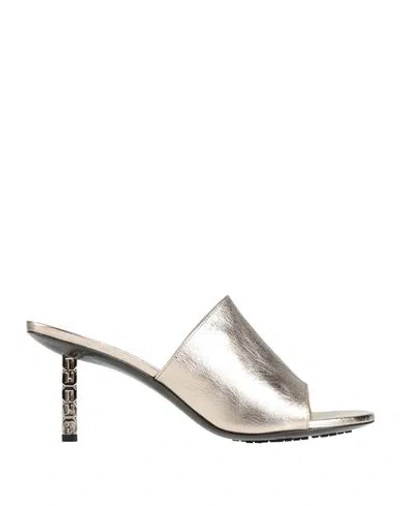 Givenchy G Cube 75mm Leather Mules In Silver