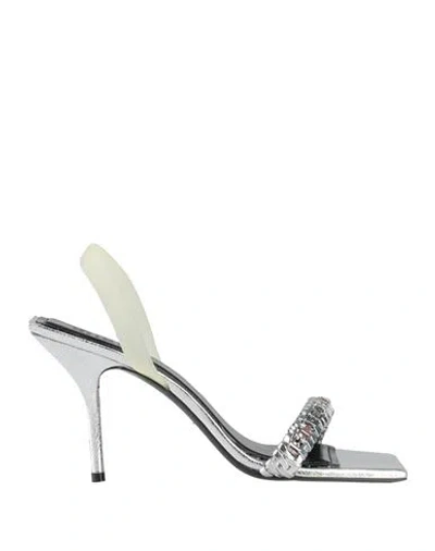 Givenchy Woman Sandals Silver Size 7 Lambskin