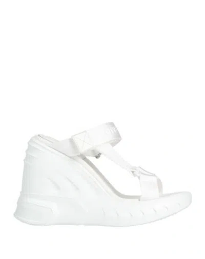 Givenchy Woman Sandals White Size 7 Textile Fibers, Lambskin