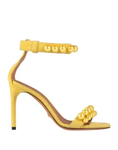 Givenchy Woman Sandals Yellow Size 8 Leather
