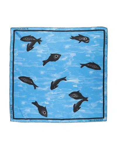 Givenchy Woman Scarf Azure Size - Silk In Blue