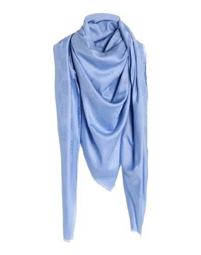 Givenchy Woman Scarf Azure Size - Silk, Cotton In Blue