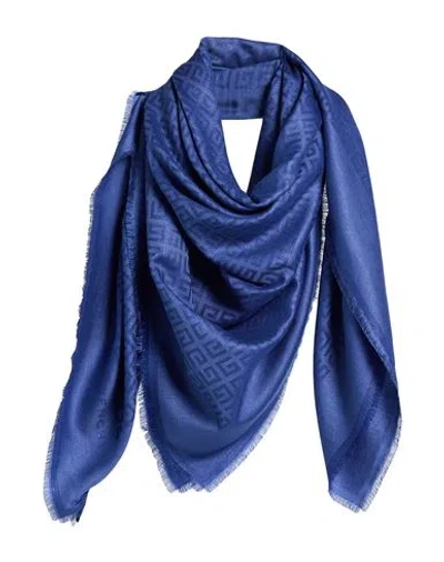 Givenchy Woman Scarf Blue Size - Silk, Wool, Polyamide