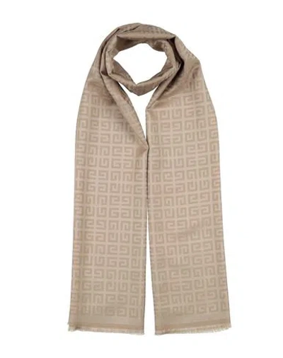 Givenchy Woman Scarf Camel Size - Silk, Wool In Sand