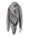 Givenchy Woman Scarf Charcoal Size - Silk In Gray