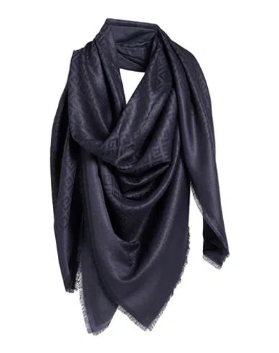 Givenchy Woman Scarf Dark Purple Size - Silk, Wool, Polyamide In Blue