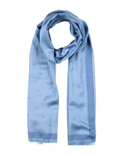 Givenchy Woman Scarf Light Blue Size - Silk, Cotton