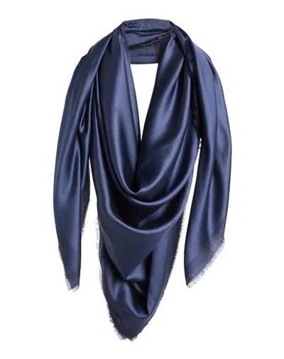 Givenchy Woman Scarf Midnight Blue Size - Silk, Cotton