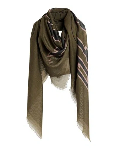 Givenchy Woman Scarf Military Green Size - Cashmere, Silk