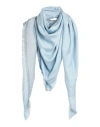 Givenchy Woman Scarf Sky Blue Size - Silk, Cotton In Blue