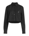 Givenchy 4g Logo Crop Cotton Poplin Button-down Shirt In Black
