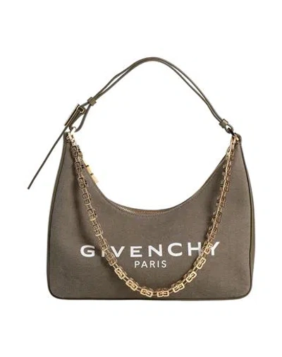 Givenchy Woman Shoulder Bag Military Green Size - Textile Fibers, Leather