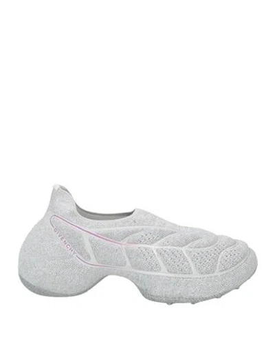 Givenchy Woman Sneakers Silver Size 8 Polyester, Polyurethane, Viscose