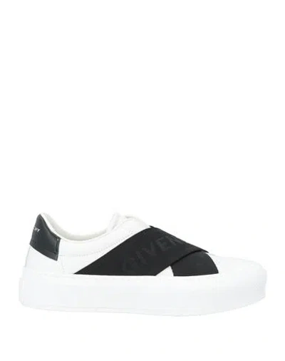 GIVENCHY GIVENCHY WOMAN SNEAKERS WHITE SIZE 6 CALFSKIN, TEXTILE FIBERS
