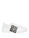 Givenchy City Court Sneakers In White Leather In White