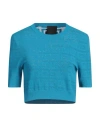 Givenchy Woman Sweater Azure Size L Viscose, Polyamide, Polyester, Elastane