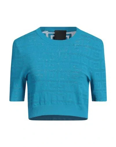 Givenchy Woman Sweater Azure Size L Viscose, Polyamide, Polyester, Elastane