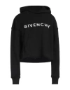 Givenchy Cropped Hoodie With Logo Print In Black