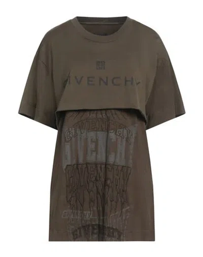 Givenchy Woman T-shirt Military Green Size L Cotton