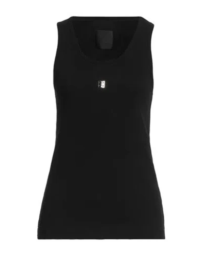 GIVENCHY GIVENCHY WOMAN TANK TOP BLACK SIZE L COTTON, ELASTANE